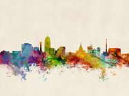 Lansing Michigan Watercolour Skyline
