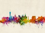 Las Vegas Nevada Watercolour Skyline