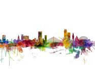 Liege Belgium Watercolour Skyline