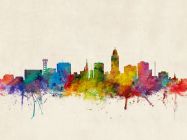 Lincoln Nebraska Watercolour Skyline