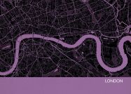 London City Street Map Print Mauve
