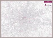 London Postcode District Wall Map (within M25) (Pinboard & framed - Silver)