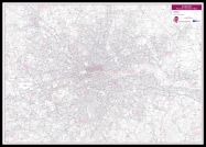 London Postcode District Wall Map (within M25) (Pinboard & framed - Black)