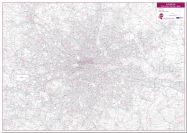 London Postcode District Wall Map (within M25) (Pinboard)