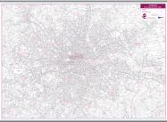 London Postcode District Wall Map (within M25) (Hanging bars)