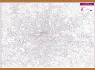London Postcode District Wall Map (within M25) (Wooden hanging bars)