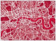 Large London Street Art Map (Wood Frame - White)