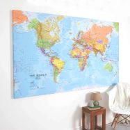Huge World Wall Map Political (Canvas)