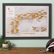 Scratch Off Alpine Cycling Print (Pinboard & wood frame - Black)