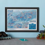 Scratch Off Alpine Skiing Print (Pinboard & wood frame - Black)