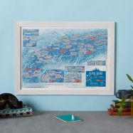 Scratch Off Alpine Skiing Print (Pinboard & wood frame - White)