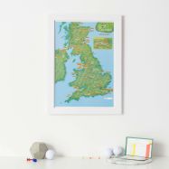 Scratch Off UK Golf Courses Print (Pinboard & wood frame - White)