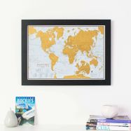 Scratch the World�� travel edition map print (Pinboard & wood frame - Black)
