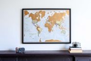 Scratch the World�� map print (Pinboard & wood frame - Black)