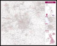 Manchester Postcode Sector Map (Pinboard & framed - Black)