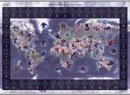 Large Mythical Monster World Map (Hanging bars)