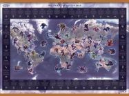 Large Mythical Monster World Map (Wooden hanging bars)