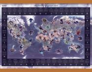 Medium Mythical Monster World Map (Wooden hanging bars)