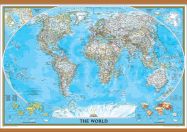 National Geographic World Classic Map (Wooden hanging bars)