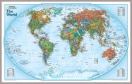 National Geographic World Explorer Map (Pinboard & framed - Silver)