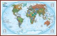 National Geographic World Explorer Map (Pinboard & framed - Dark Oak)