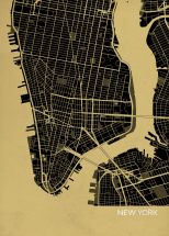 Small New York City Street Map Print Straw (Matt Art Paper)