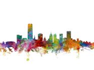 Oklahoma City Watercolour Skyline