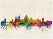 Large Oxford City Skyline (Wood Frame - White)