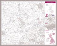 Oxford Postcode Sector Map (Pinboard & framed - Silver)