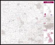 Oxford Postcode Sector Map (Pinboard & framed - Black)