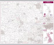 Oxford Postcode Sector Map (Hanging bars)