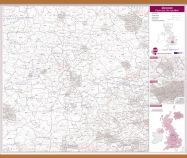 Oxford Postcode Sector Map (Wooden hanging bars)