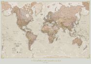Medium Personalised Antique World Map (Rolled Canvas - No Frame)
