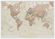 Large Personalised Antique World Map (Wood Frame - White)