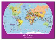 Large Personalised Child's World Map (Canvas)