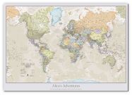 Medium Personalised Classic World Map (Canvas)