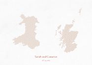 Personalised Country Name Text Map Print - Burnt Orange