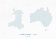 A3 Personalised Country Name Text Map Print - Petrol Blue (Matt Art Paper)