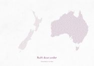 Personalised Country Name Text Map Print - Plum