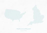 Personalised Country Name Text Map Print - Turquoise