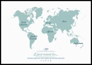 Huge Personalised Travel Map of the World - Rustic (Pinboard & framed - Black)