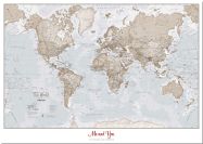Huge Personalised World Is Art - Wall Map Neutral (Pinboard)