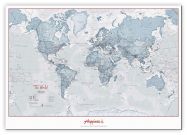 Medium Personalised World Is Art - Wall Map Teal (Canvas)