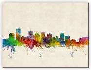 Large Phoenix Arizona Watercolour Skyline (Canvas)