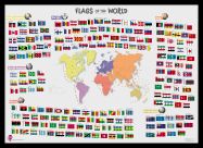 Primary Flags of the World poster (Pinboard & framed - Black)