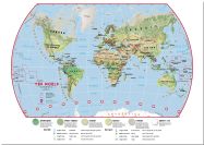 Large Primary World Wall Map Environmental (Pinboard)