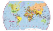 Primary World Wall Map Political