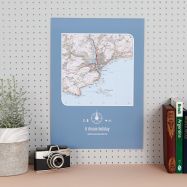 Personalised Postcode Map Print - (Matt Art Paper)