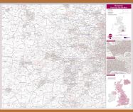 Reading Postcode Sector Map (Wooden hanging bars)