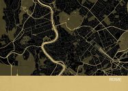 Small Rome City Street Map Print Straw (Matt Art Paper)